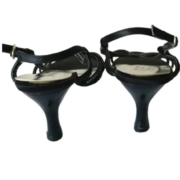 Cause‎ & Effect Size 8B Evening Party Sandals Black Heels  Rhinestone Accents - Picture 2 of 5